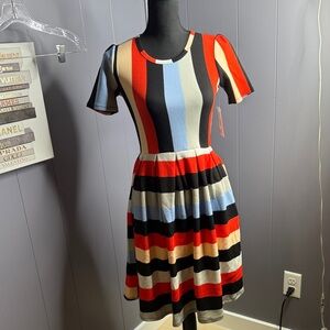 LuLaRoe Colorful Striped Amelia  Dress